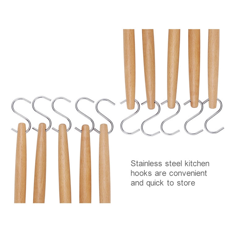 kn082 Set di ganci per utensili da cucina 10 in 1 in acciaio inossidabile, 10 in 1 Hook Set