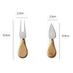 Set 4 coltelli da formaggio in acciaio inox con manico in legno