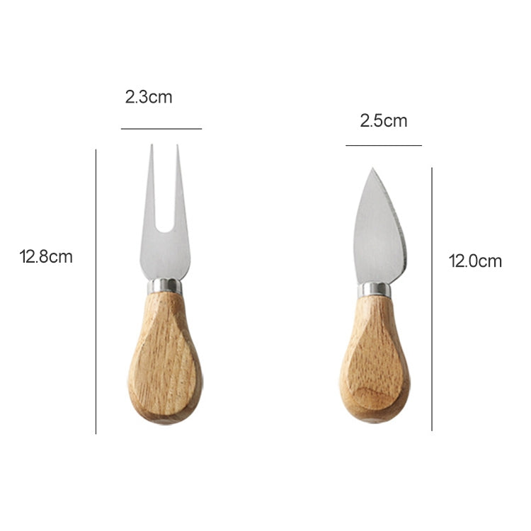 Set 4 coltelli da formaggio in acciaio inox con manico in legno