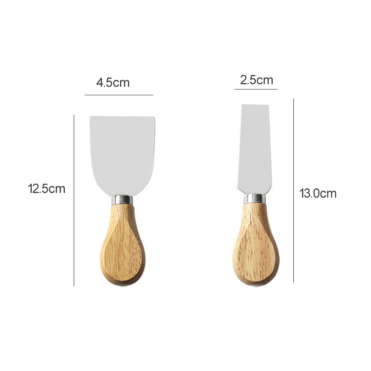 Set 4 coltelli da formaggio in acciaio inox con manico in legno