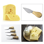Set 4 coltelli da formaggio in acciaio inox con manico in legno
