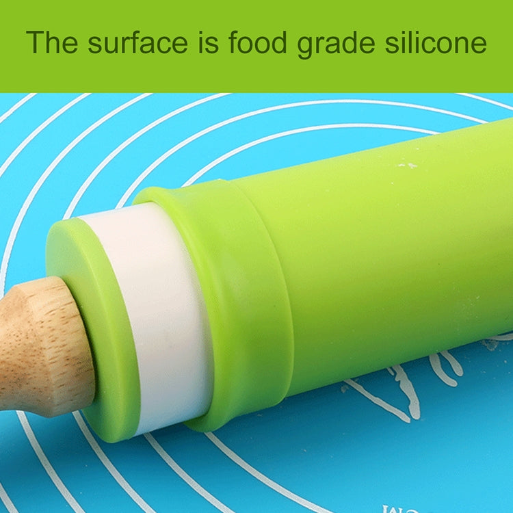 kn055 Bastoncino per gnocchi alimentari antiaderente con mattarello in silicone con manico in legno massello, lunghezza: 23 cm, consegna colore casuale, 23cm
