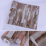 Mica Brick Creative 3D Stone Brick Decorazione Carta da parati Adesivi Camera da letto Soggiorno Parete Carta da parati impermeabile Rotolo, Dimensioni: 45 x 1000 cm, Mica brick