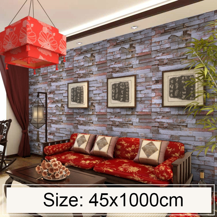 Mica Brick Creative 3D Stone Brick Decorazione Carta da parati Adesivi Camera da letto Soggiorno Parete Carta da parati impermeabile Rotolo, Dimensioni: 45 x 1000 cm, Mica brick