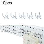 10 pezzi Supermercato Negozio di abbigliamento Pannello forato con stecca da muro Gancio per mensola Piastra con foro, Passo del foro: 2,5 cm, Lunghezza: 5 cm, Diametro filo: 3,3 mm, Length: 5cm