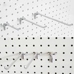 10 pezzi Supermercato Negozio di abbigliamento Pannello forato con stecca da muro Gancio per mensola Piastra con foro, Passo del foro: 2,5 cm, Lunghezza: 5 cm, Diametro filo: 3,3 mm, Length: 5cm