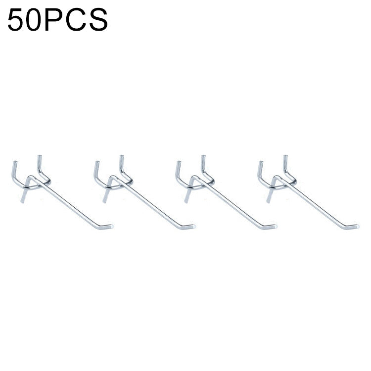 10 pezzi Supermercato Negozio di abbigliamento Pannello forato con stecca a muro Gancio per mensola Piastra con foro, Passo del foro: 2,5 cm, Lunghezza: 10 cm, Diametro filo: 3,3 mm, Length: 10cm