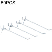 10 pezzi Supermercato Negozio di abbigliamento Pannello forato con stecca a muro Gancio per mensola Piastra con foro, Passo del foro: 2,5 cm, Lunghezza: 20 cm, Diametro filo: 3,3 mm, Length: 20cm