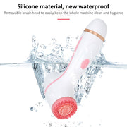 CNaier AE-868 Detergente viso elettrico con vibrazione ad ultrasuoni in silicone alimentato a batteria, AE-868(Pink), AE-868(Blue)