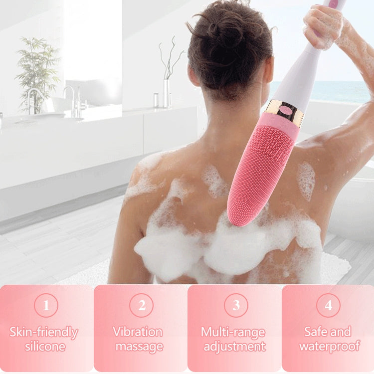 CNaier AE-8381 Spazzola per il corpo da bagno elettrica per massaggio in silicone con vibrazione impermeabile per uso domestico