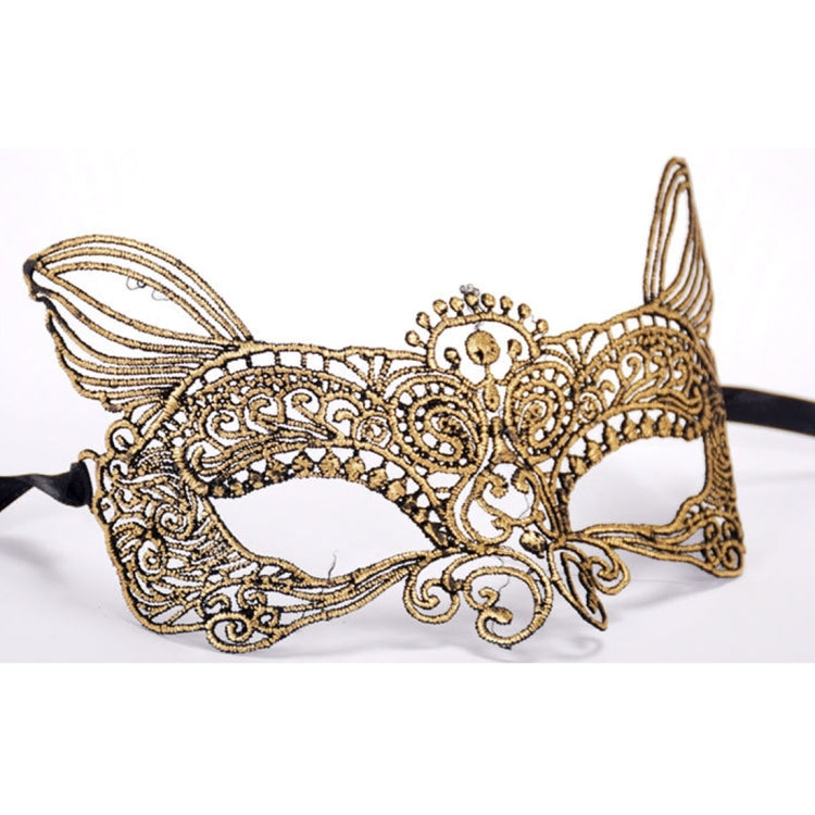 Maschera da re gatto in pizzo per festa e Halloween