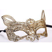 Maschera da re gatto in pizzo abbronzante da donna sexy da ballo in maschera di Halloween, Bronzing Cat King