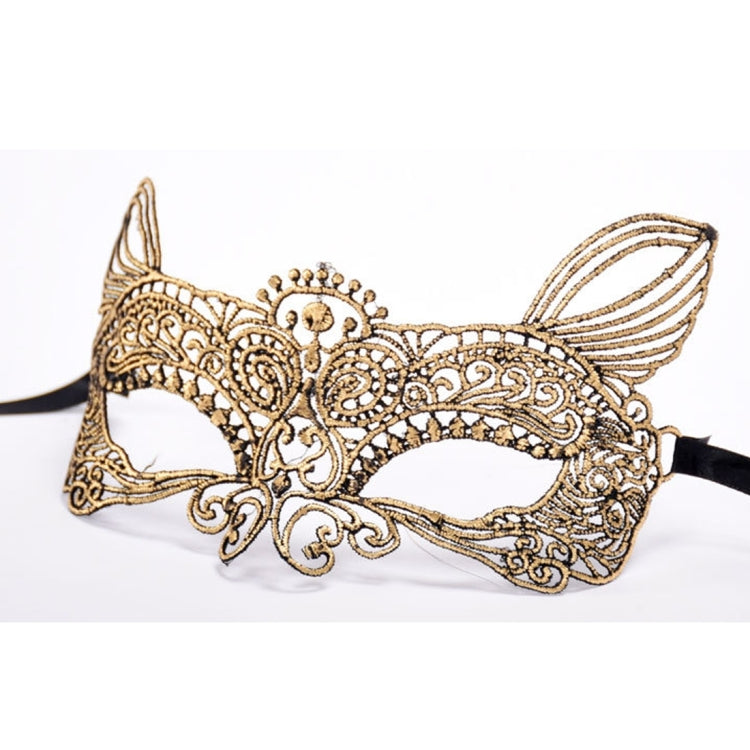 Maschera da re gatto in pizzo per festa e Halloween