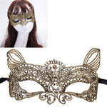 Maschera da re gatto in pizzo per festa e Halloween
