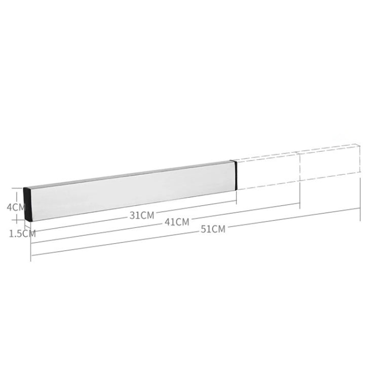 Portacoltelli magnetico a parete in acciaio inossidabile 304 con punzonatura gratuita da cucina, dimensioni: 41x4x1,5 cm, Size:41x4x1.5cm