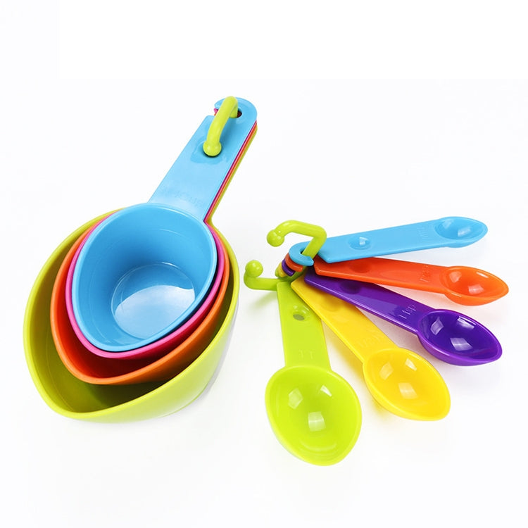 kn7600 Set di strumenti per cottura al forno con misurino misurino in plastica a punta colorata 9 in 1, 9 Pieces Set