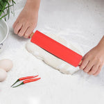 kn055 Bastoncino per gnocchi alimentari antiaderente con mattarello in silicone con manico in legno massello, lunghezza: 43 cm, consegna colore casuale, 43cm