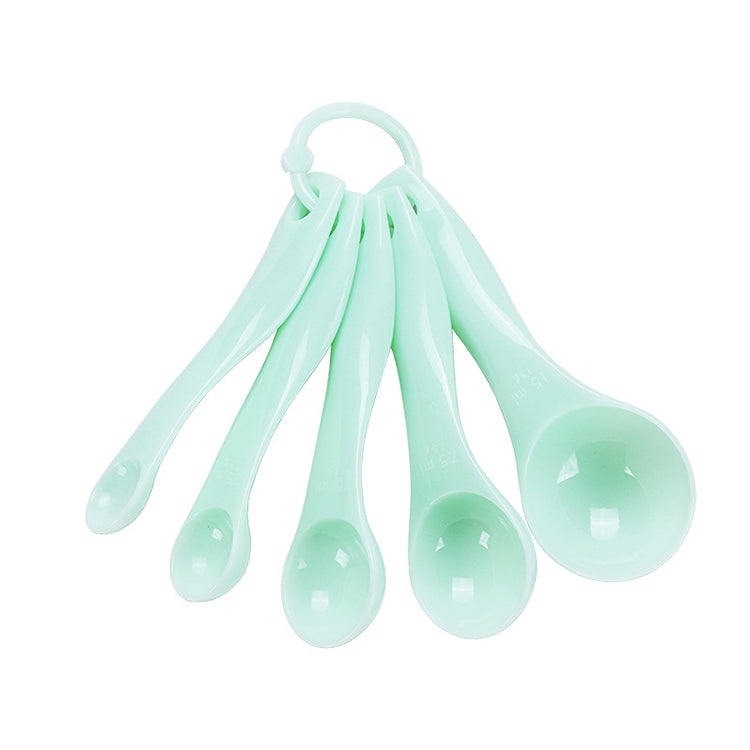 kn082 Set di utensili da cucina con misurino in plastica 5 in 1 (consegna colore casuale), Black, Pink, Green