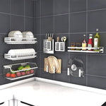 Supporto per coperchio per pentola sospeso per scaffale da cucina in acciaio inossidabile 304 a parete, Pot Lid Holder