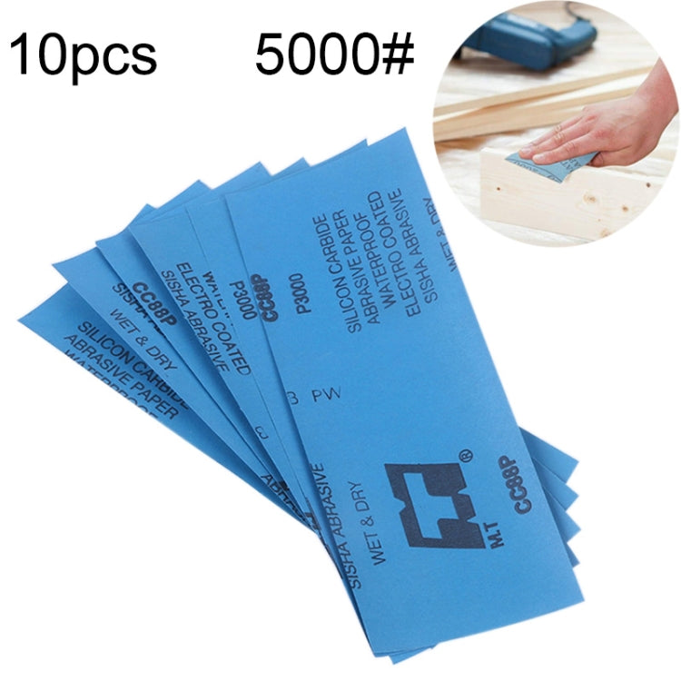 Carta vetrata per levigatura per lucidatura a umido e a secco, grana 5000, 10 pezzi, dimensioni: 23 x 9 cm, Grit 5000