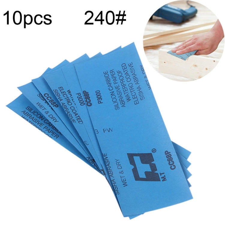 100 pezzi di carta vetrata per lucidatura a secco e a umido, grana 240, dimensioni: 23 x 9 cm, Grit 240