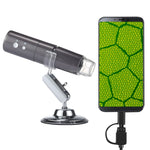 HD Image Sensor with 50X~1000X Magnifying Glass 1920x1080P USB WiFi Digital Microscope with 8 LEDs and Professional Stand