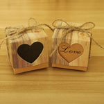 Scatola in carta kraft con motivo a cuore 5x5x5 cm nera