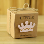 Scatola di zucchero per matrimonio in stile europeo da 100 pezzi, dimensioni: 5,3x5,3x5,3 cm, Princess Crown shaped, Prince Crown shaped