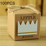 Scatola di zucchero per matrimonio in stile europeo da 100 pezzi, dimensioni: 5,3x5,3x5,3 cm, Princess Crown shaped, Prince Crown shaped