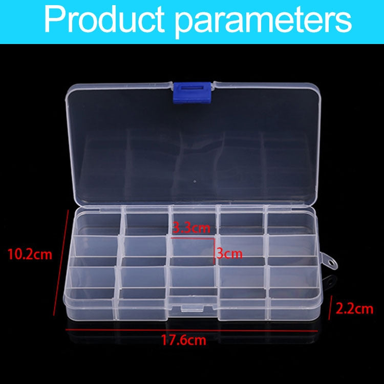 Organizzatore di scatole in plastica con griglia rimovibile da 15 slot per gioielli, orecchini, ganci da pesca, piccoli accessori, 15 Slots (Pink+Blue), 15 Slots (Purple+Blue), 15 Slots (Baby Blue+Blue), 15 Slots (White+Blue), 15 Slots (White+Pink)