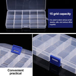 Organizzatore di scatole in plastica con griglia rimovibile da 15 slot per gioielli, orecchini, ganci da pesca, piccoli accessori, 15 Slots (Pink+Blue), 15 Slots (Purple+Blue), 15 Slots (Baby Blue+Blue), 15 Slots (White+Blue), 15 Slots (White+Pink)