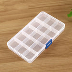 Organizzatore di scatole in plastica con griglia rimovibile da 15 slot per gioielli, orecchini, ganci da pesca, piccoli accessori, 15 Slots (Pink+Blue), 15 Slots (Purple+Blue), 15 Slots (Baby Blue+Blue), 15 Slots (White+Blue), 15 Slots (White+Pink)