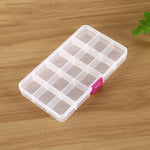 Organizzatore di scatole in plastica con griglia rimovibile da 15 slot per gioielli, orecchini, ganci da pesca, piccoli accessori, 15 Slots (Pink+Blue), 15 Slots (Purple+Blue), 15 Slots (Baby Blue+Blue), 15 Slots (White+Blue), 15 Slots (White+Pink)