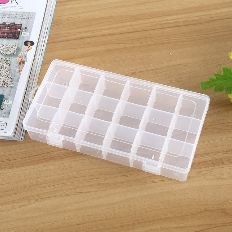 Scatola di immagazzinaggio del contenitore dell'organizzatore di plastica Scatola di immagazzinaggio di 18 slot Scomparto a griglia rimovibile per gioielli Orecchini Gancio da pesca Piccoli accessori, 18 Slots