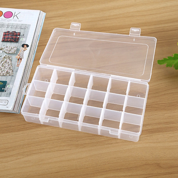 Scatola di immagazzinaggio del contenitore dell'organizzatore di plastica Scatola di immagazzinaggio di 18 slot Scomparto a griglia rimovibile per gioielli Orecchini Gancio da pesca Piccoli accessori, 18 Slots
