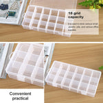 Scatola di immagazzinaggio del contenitore dell'organizzatore di plastica Scatola di immagazzinaggio di 18 slot Scomparto a griglia rimovibile per gioielli Orecchini Gancio da pesca Piccoli accessori, 18 Slots