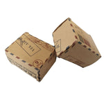 Scatola per zucchero con motivo postale in carta kraft retrò da matrimonio europeo da 100 pezzi, dimensioni: 6x3,5x4,5 cm, Earth shaped, Compass shapped