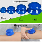 Set 4 coppette in silicone per massaggio corpo e terapia