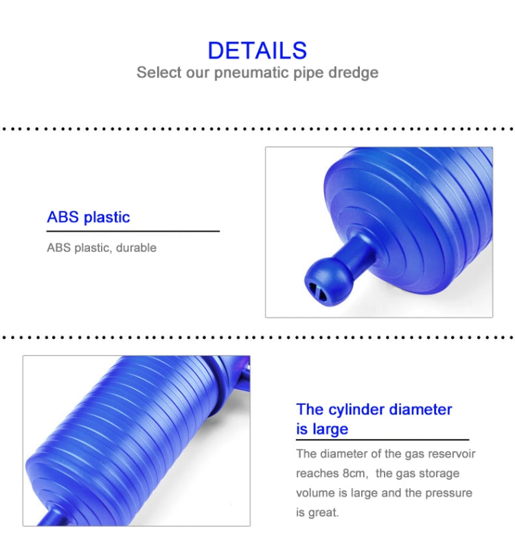 WC da cucina Tubi di scarico ad alta pressione Lavelli Air Power Blaster Pulitore Stantuffo Dispositivo di rimozione degli intasamenti, Pressure Drain Pipes