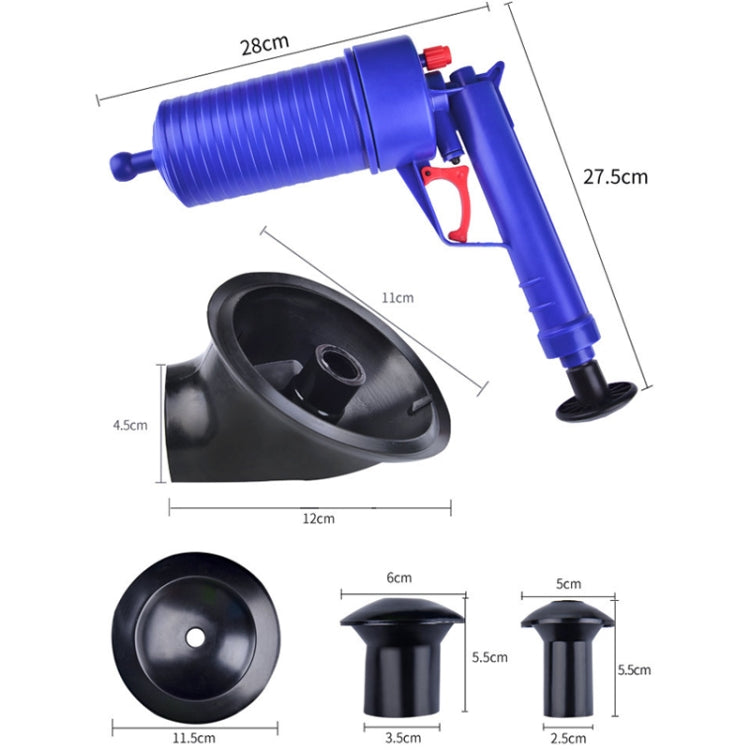 WC da cucina Tubi di scarico ad alta pressione Lavelli Air Power Blaster Pulitore Stantuffo Dispositivo di rimozione degli intasamenti, Pressure Drain Pipes