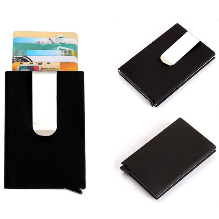 Portafoglio con fermasoldi porta carte di credito in tinta unita antimagnetico satinato, dimensioni: 10 * 6,6 cm, Black, Coffee, Blue, Red, Yellow