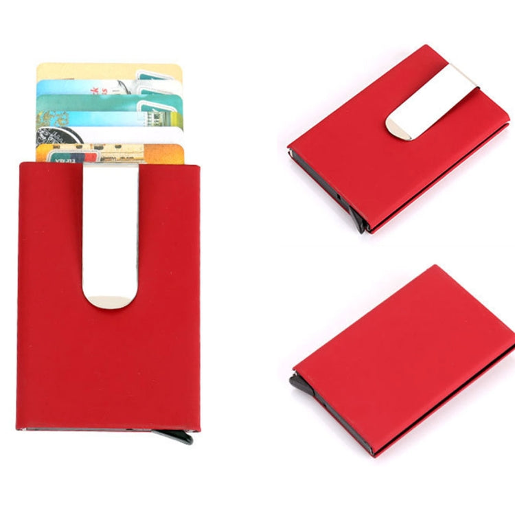 Portafoglio con fermasoldi porta carte di credito in tinta unita antimagnetico satinato, dimensioni: 10 * 6,6 cm, Black, Coffee, Blue, Red, Yellow