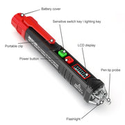 HABOTEST HT100 Penna per test di allarme sonoro e luminoso con display digitale LCD ad alta sensibilità, HT100