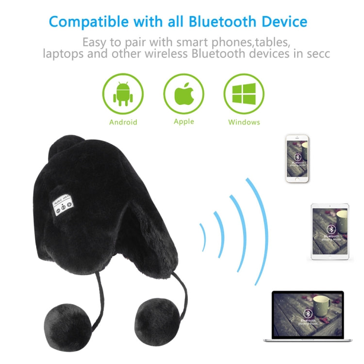 Cappello in peluche caldo Bluetooth, supporta la risposta al telefono, lo scatto di foto Bluetooth e la riproduzione di musica