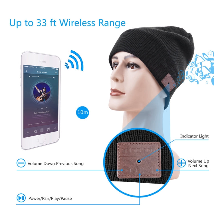 Cappello lavorato a maglia caldo Bluetooth, supporta la risposta al telefono, lo scatto di foto Bluetooth e la riproduzione di musica