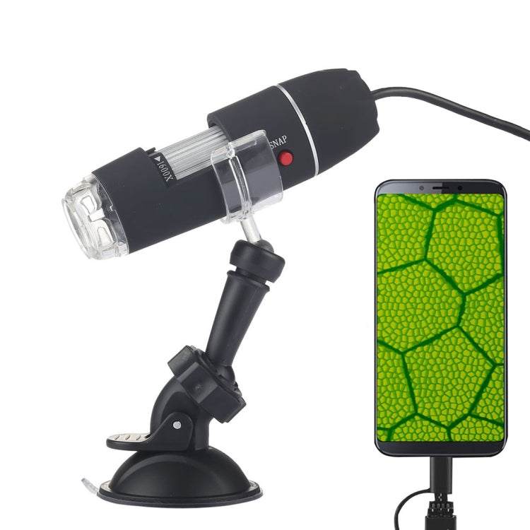 1600X Magnifying Glass 0.3MP HD Image Sensor 2 in 1 USB Digital Microscope with 8 LEDs and Professional Stand, 1600X