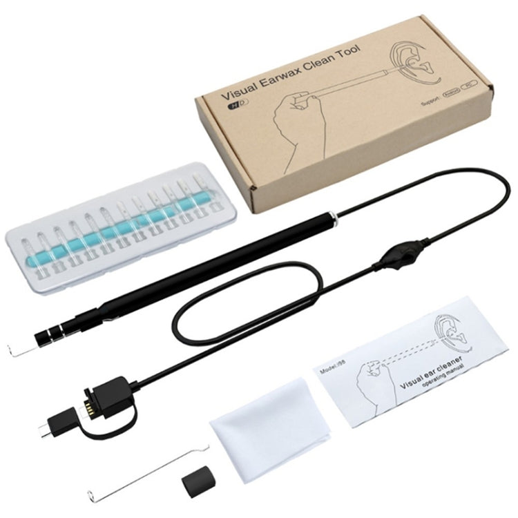 i95 3 in 1 USB Ear Scope Ispezione HD 0,3 MP Cucchiaio auricolare visivo per telefoni Android OTG e PC e MacBook, cavo lungo 1,75 m, 3 in 1 White  0.3MP