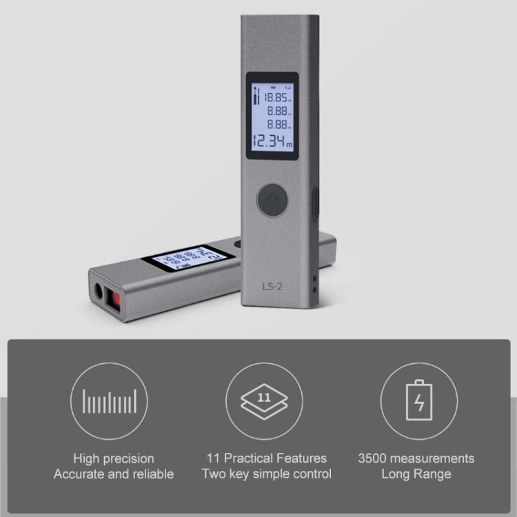 LS-2 Misuratore di distanza per telemetro laser digitale LCD ricaricabile da 25 m, 25m