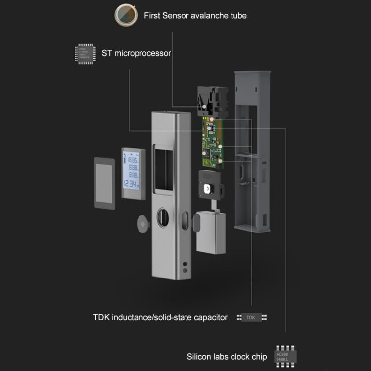 LS-2 Misuratore di distanza per telemetro laser digitale LCD ricaricabile da 25 m, 25m