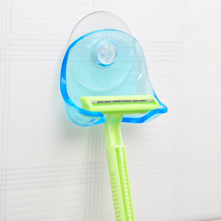 Strumenti per riporre il bagno Ventosa Porta rasoio da barba Porta rasoio Porta rasoio Gancio da parete Appendiabiti Ventosa (Blu trasparente), Shaving Razor Rack Holder